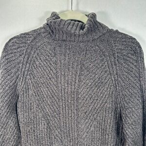 Sundance Womens Size P-Large Charcoal Gray Silk Blend Ribbed Turtleneck Sweater